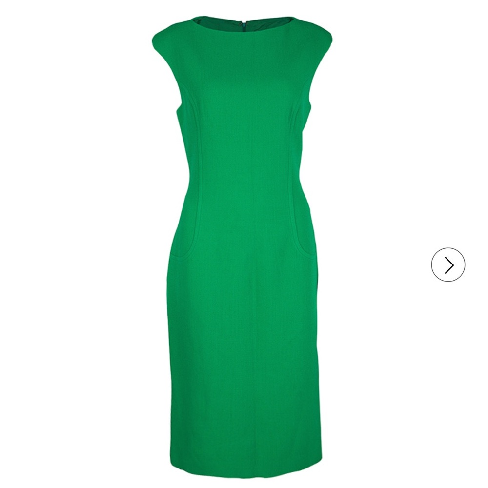 Michael Kors green wool sleeveless sheath dress